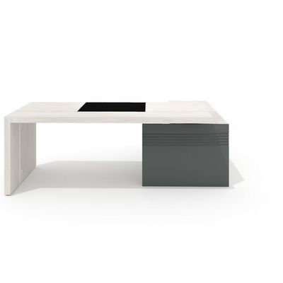 Art.Neo II Neo-200.1L (Дуб фрост/Графит) Стол руководителя с опорной тумбой, левый