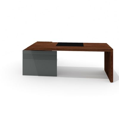 Art.Neo II Neo-200.1R (Дуб оул/Графит) Стол руководителя с опорной тумбой, правый