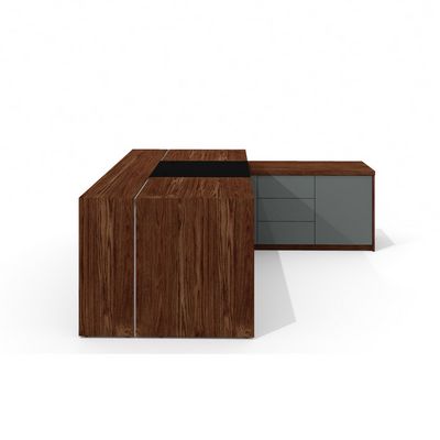 Art.Neo II Neo-200.1R (Дуб оул/Графит) Стол руководителя с опорной тумбой, правый