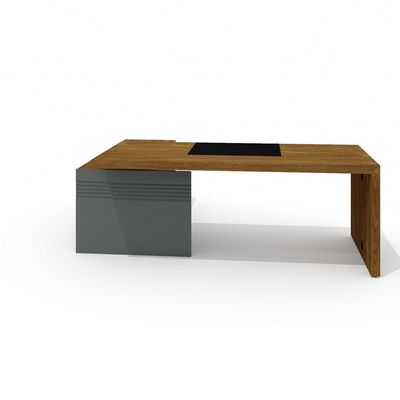 Art.Neo II Neo-200.1R (Дуб шале/Графит) Стол руководителя с опорной тумбой, правый