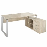 Атлон АТЛ11П.44 (Скандинавское дерево/Серый) Стол с опорной тумбой, правый