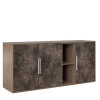 B-tone BTN36152042 (Дуб урбан/Бетон темный) Шкаф низкий 3 створки, с нишей