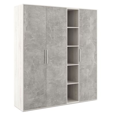 B-tone BTN36152431 (Сосна/Бетон светлый) Шкаф высокий 3 створки, с нишей