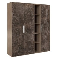 B-tone BTN36152442 (Дуб урбан/Бетон темный) Шкаф высокий 3 створки, с нишей