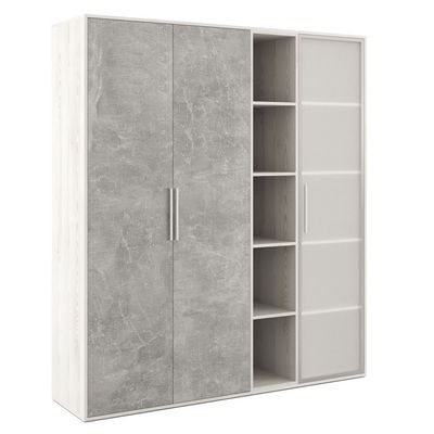 B-tone BTN36152531 (Сосна/Бетон светлый) Шкаф высокий 3 створки, с нишей