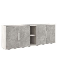 B-tone BTN36153031 (Сосна/Бетон светлый) Шкаф низкий 4 створки, с нишей