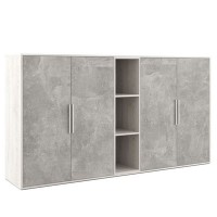 B-tone BTN36153231 (Сосна/Бетон светлый) Шкаф средний 4 створки, с нишей