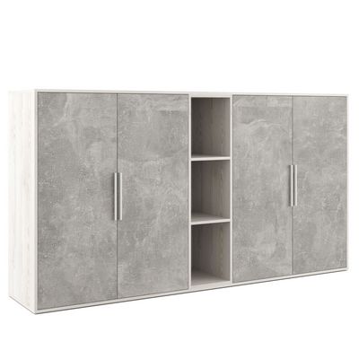 B-tone BTN36153231 (Сосна/Бетон светлый) Шкаф средний 4 створки, с нишей