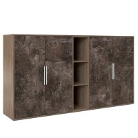 B-tone BTN36153242 (Дуб урбан/Бетон темный) Шкаф средний 4 створки, с нишей