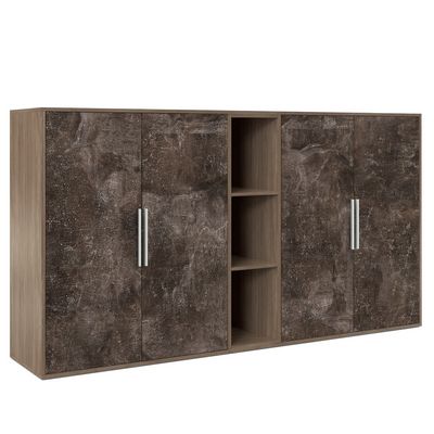 B-tone BTN36153242 (Дуб урбан/Бетон темный) Шкаф средний 4 створки, с нишей