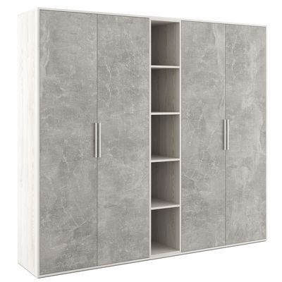 B-tone BTN36153431 (Сосна/Бетон светлый) Шкаф высокий 4 створки, с нишей