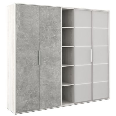 B-tone BTN36153531 (Сосна/Бетон светлый) Шкаф высокий 4 створки, с нишей