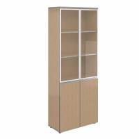 Bella Vita V-2.2+V-4.0+V-4.4 (Дуб сонома) Шкаф широкий высокий со стеклом в раме