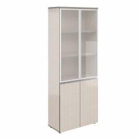 Bella Vita V-2.2+V-4.0+V-4.4 (Сосна карелия) Шкаф широкий высокий со стеклом в раме