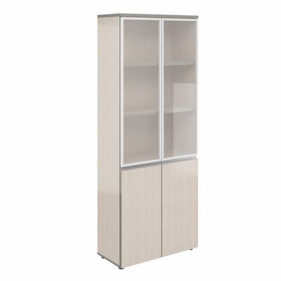 Bella Vita V-2.2+V-4.0+V-4.4 (Сосна карелия) Шкаф широкий высокий со стеклом в раме