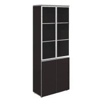 Bella Vita V-2.2+V-4.0+V-4.4 (Венге) Шкаф широкий высокий со стеклом в раме
