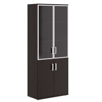 Бонн BON30250001 (Темный дуб) Шкаф для бумаг со стеклом