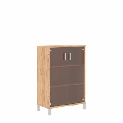 Born B-420.8 (Дуб бофорд) Шкаф средний со стеклянными дверьми