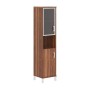 Born B-431.9 L (Орех даллас) Шкаф колонка высокая с малой стеклянной дверью в рамке и глухой