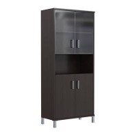 Born B-430.10 (Венге магия) Шкаф высокий с малыми стеклянными и глухими дверьми