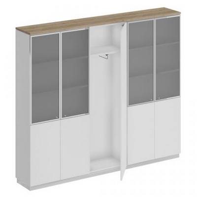 Bravo СИ 317 ДС БП БП/ХР Шкаф комбинированный (документы со стеклом - одежда узкий - документы со стеклом)