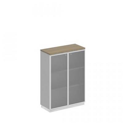 Bravo СИ 319 ДС АР ХР Шкаф для документов средний со стеклянными дверьми в рамке