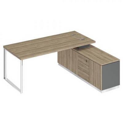 Bravo БР 102 ДС АР ДС Стол руководителя на опорной тумбе (левый/правый)