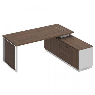 Bravo БР 108 ДГ БП ДГ Стол руководителя на опорной тумбе (левый/правый) с декоративной вставкой