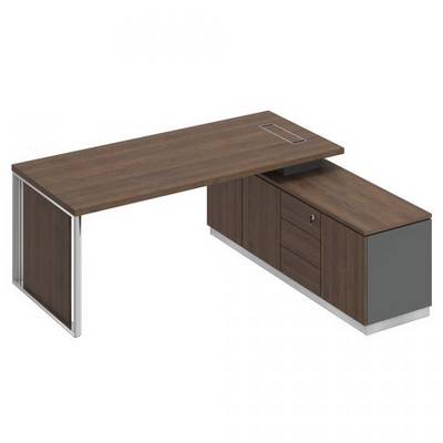 Bravo БР 108 ДГ АР ДГ Стол руководителя на опорной тумбе (левый/правый) с декоративной вставкой