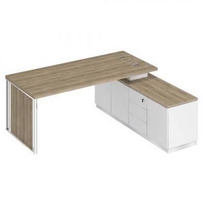 Bravo БР 108 ДС БП БП Стол руководителя на опорной тумбе (левый/правый) с декоративной вставкой