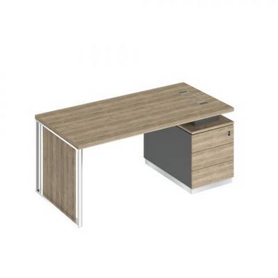 Bravo БР 109 ДС АР ДС Стол руководителя на опорной тумбе (левый/правый) с декоративной вставкой