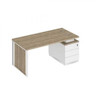 Bravo БР 109 ДС БП БП Стол руководителя на опорной тумбе (левый/правый) с декоративной вставкой