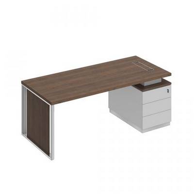 Bravo БР 110 ДГ БП БП Стол руководителя на опорной тумбе (левый/правый) с декоративной вставкой