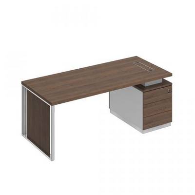 Bravo БР 110 ДГ БП ДГ Стол руководителя на опорной тумбе (левый/правый) с декоративной вставкой