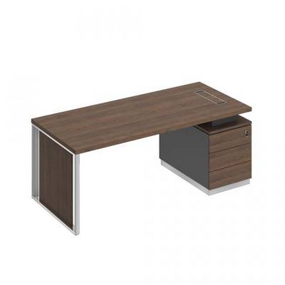Bravo БР 110 ДГ АР ДГ Стол руководителя на опорной тумбе (левый/правый) с декоративной вставкой
