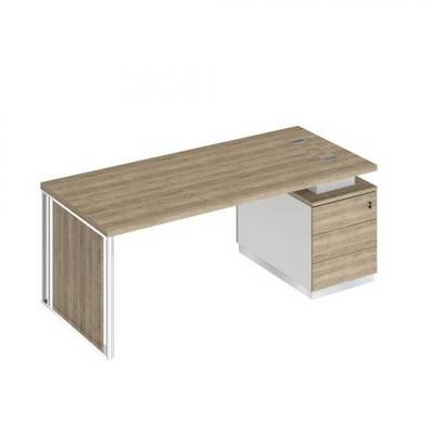 Bravo БР 110 ДС БП ДС Стол руководителя на опорной тумбе (левый/правый) с декоративной вставкой