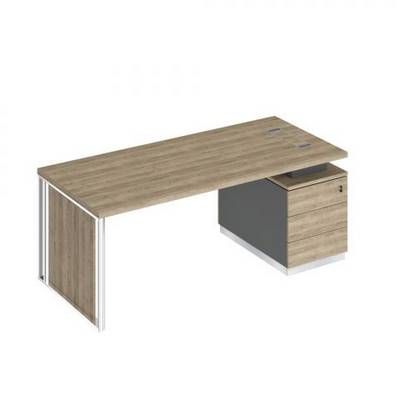 Bravo БР 110 ДС АР ДС Стол руководителя на опорной тумбе (левый/правый) с декоративной вставкой