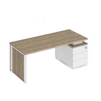 Bravo БР 110 ДС БП БП Стол руководителя на опорной тумбе (левый/правый) с декоративной вставкой