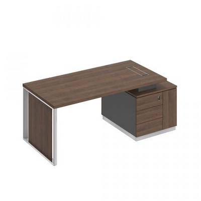 Bravo БР 111 ДГ АР ДГ Стол руководителя на опорной тумбе (левый/правый) с декоративной вставкой