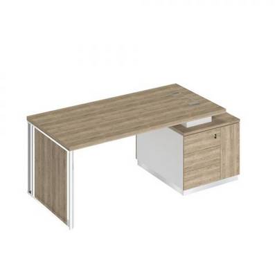 Bravo БР 111 ДС БП ДС Стол руководителя на опорной тумбе (левый/правый) с декоративной вставкой