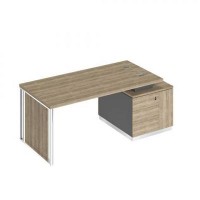 Bravo БР 111 ДС АР ДС Стол руководителя на опорной тумбе (левый/правый) с декоративной вставкой