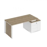 Bravo БР 111 ДС БП БП Стол руководителя на опорной тумбе (левый/правый) с декоративной вставкой