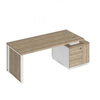 Bravo БР 112 ДС БП ДС Стол руководителя на опорной тумбе (левый/правый) с декоративной вставкой