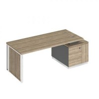 Bravo БР 112 ДС АР ДС Стол руководителя на опорной тумбе (левый/правый) с декоративной вставкой