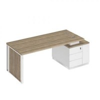 Bravo БР 112 ДС БП БП Стол руководителя на опорной тумбе (левый/правый) с декоративной вставкой