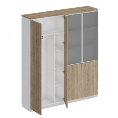 City СИ 312 ДС БП ДС/ХР Шкаф комбинированный (документы со стеклом - одежда с дополнением)