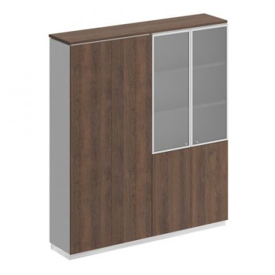 City СИ 314 ДГ БП ДГ/ХР Шкаф комбинированный (закрытый - документы со стеклом)