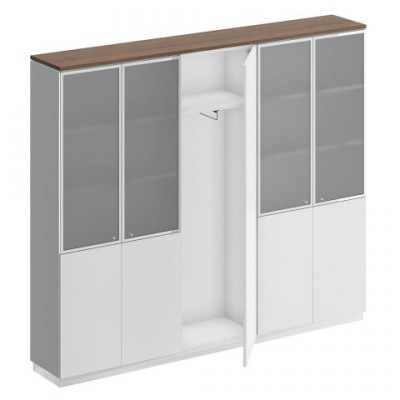 City СИ 317 ДГ БП БП/ХР Шкаф комбинированный (документы со стеклом - одежда узкий - документы со стеклом)