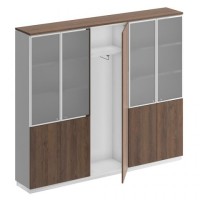 City СИ 317 ДГ БП ДГ/ХР Шкаф комбинированный (документы со стеклом - одежда узкий - документы со стеклом)