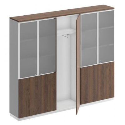 City СИ 317 ДГ БП ДГ/ХР Шкаф комбинированный (документы со стеклом - одежда узкий - документы со стеклом)